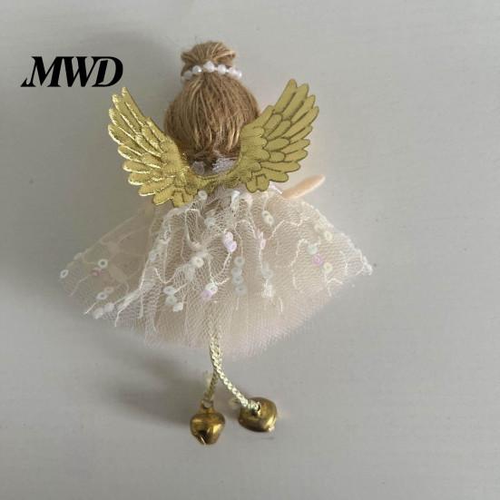 Soft Texture Gift Box Tags Christmas Angel Ornaments, Cute Plush Doll Pendant with Lightweight Fabric Charms Bell for Tree, Holiday Home Party