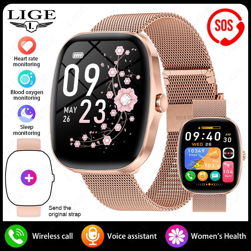 Smart Watch For Women Full Touch Screen Bluetooth Call Waterproof Watches Sport Fitness Tracker Smartwatch Lady Reloj Mujer