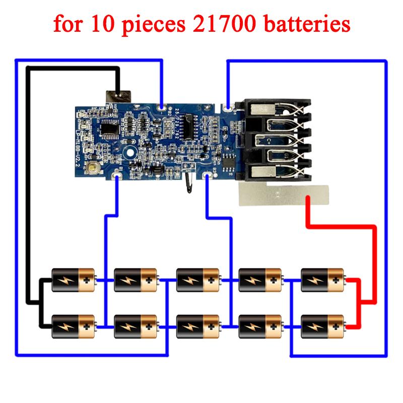 10X21700 Power Tool Lithium Battery Case Box PCB for Milwaukee for M18 18V Li-ion Battery Protection Circuit Board Shell Housing