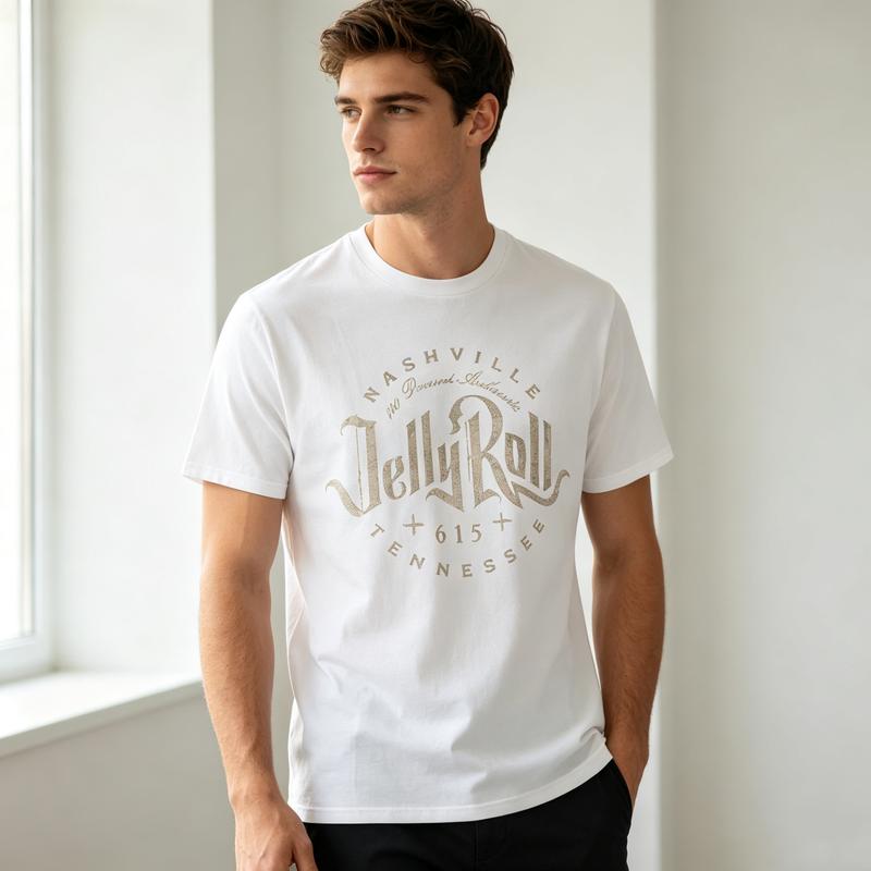 Music City Lover T Shirt Jelly Roll Nashville Vintage Graphic Print Soft 100Cotton Crew Neck Top Oversized Y2k Tee