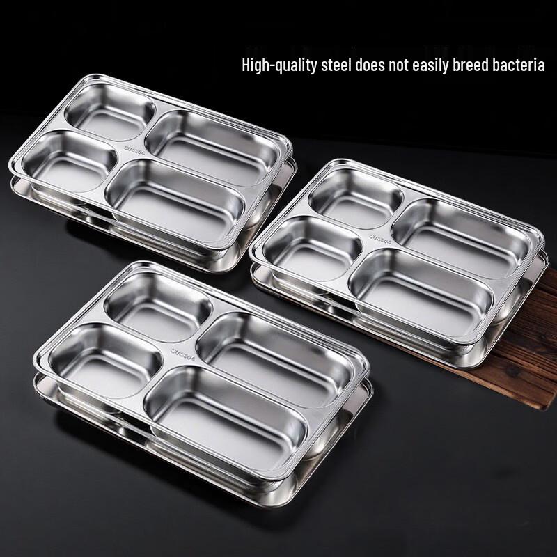 304 Edelstahl 4-Fächer Brotdosen-Set mit Deckel