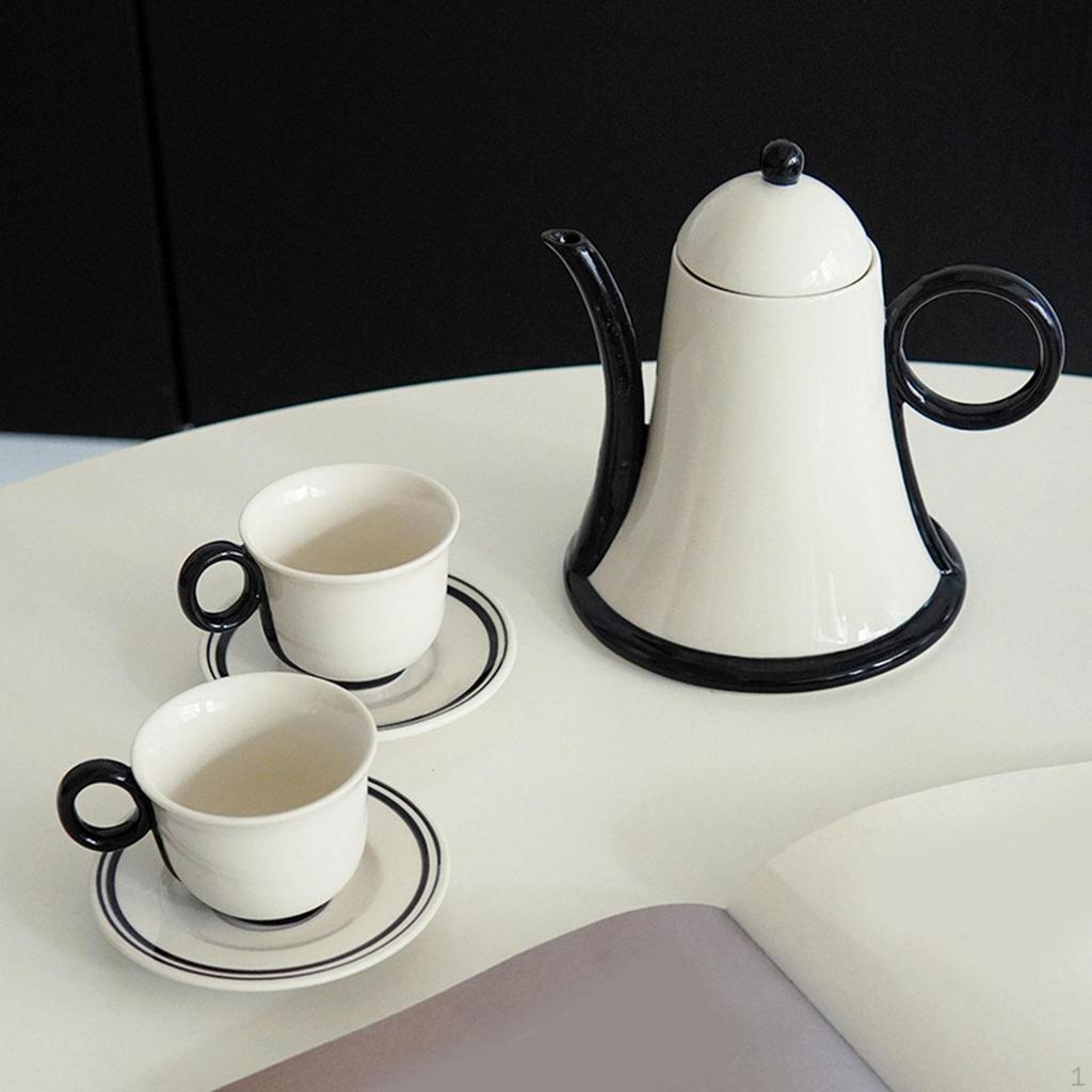 Ceramic Teapot with Cups Set Porcelain Tea Loose Leaf Pot Kung Fu for House