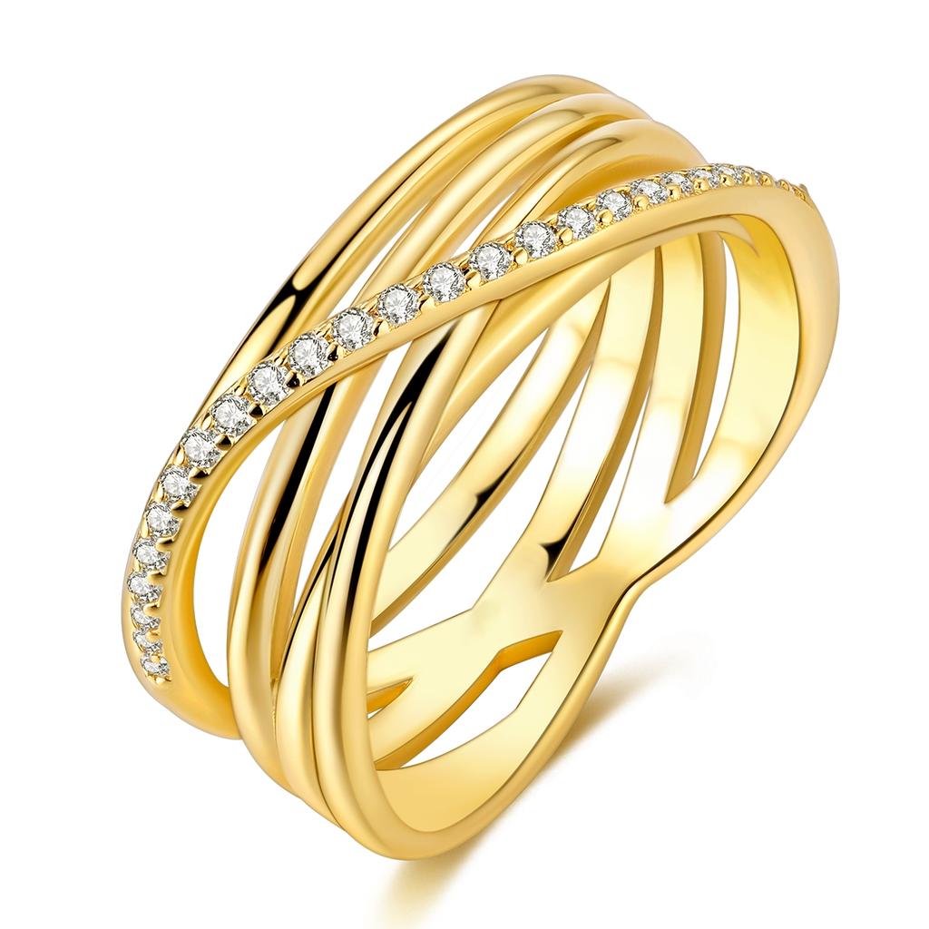 Shine Zircon Ring Copper Metal Authentic Original Stone Multi Layer Simple Infinitely Wide Rings Designed For Women FineJewelry Wedding Party Perfect