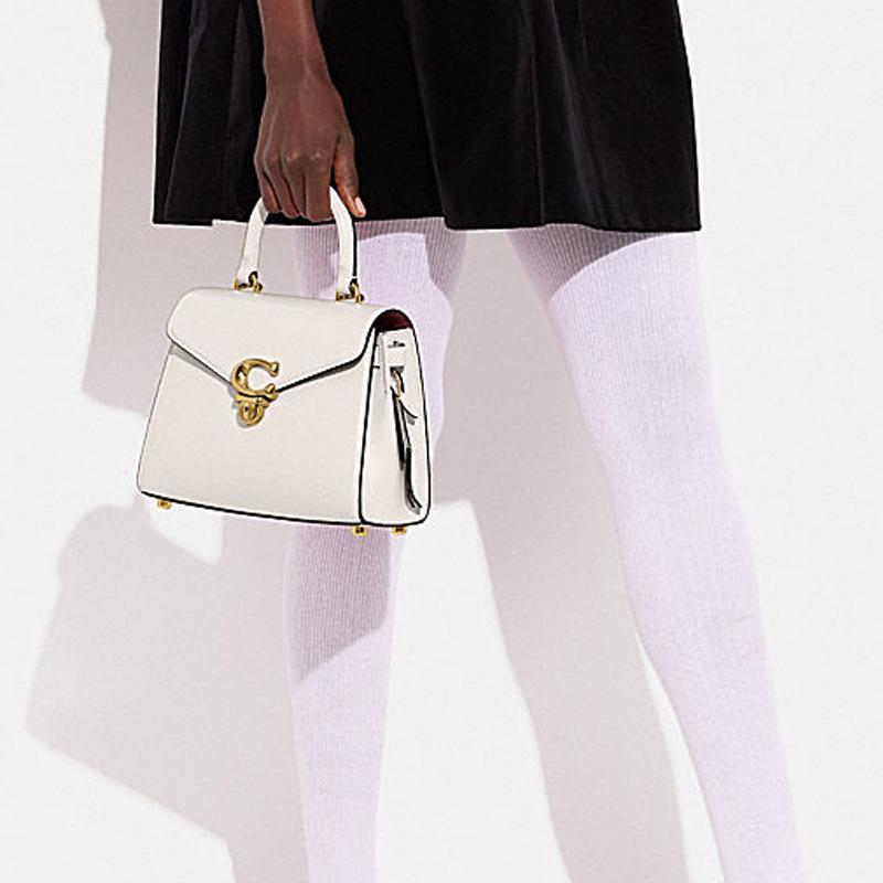 New COACH Cow Leather Handbag, Shoulder Bag, Crossbody Bag Medium Size Women's White CH723-B4HA