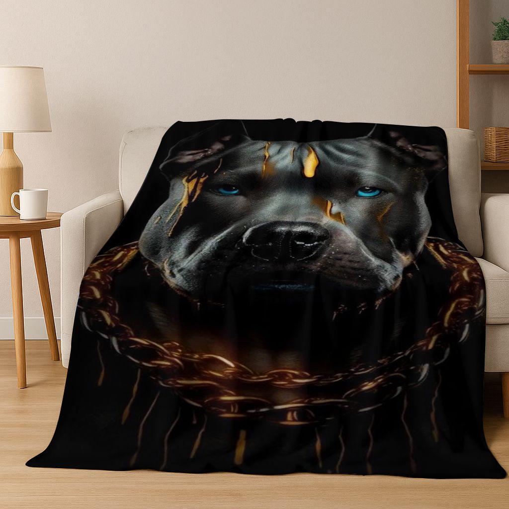 2026 New French Bulldogs Pit Bull Dogs Flannel Blanket,Cozy Soft Throw Blanket for Home Bedroom Bed Sofa Picnic Cover Kids Gift