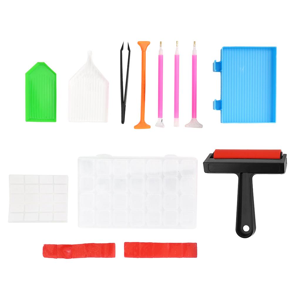 22Pcs Drill Painting Tool Kit DIY Accessories Set Roller Storage Box for Adult Kid DIY Use