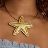 Silber Geometrischer Runder Kragen Anhänger Gold Schmuck Mode Seestern Anhänger Metall Choker Damen