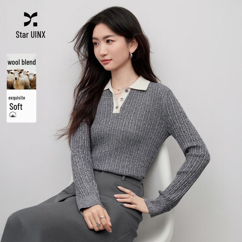 Women s Color-block Polo Knit Top M