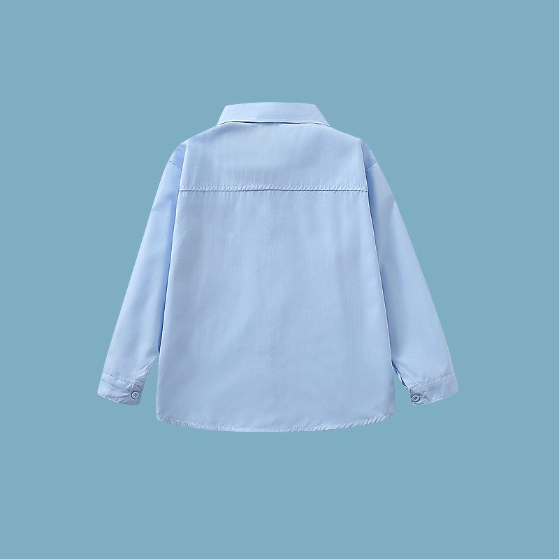 Boys' Blue School Uniform Shirt for Performances and Catwalks