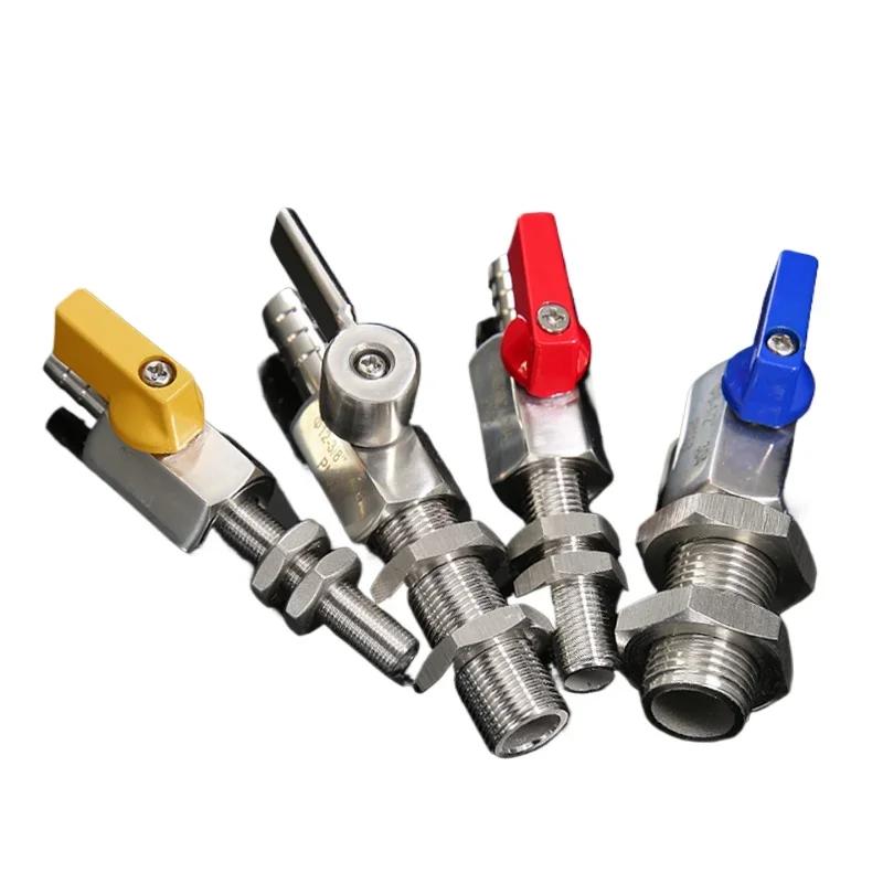 Valvola a Sfera Mini in Acciaio Inossidabile 304 con Raccordo a Innesto per Tubo Grado Sanitario 7mm 8mm 10mm 12mm Giunto per Tubo Gas Acqua Olio Microvalvola Acquario