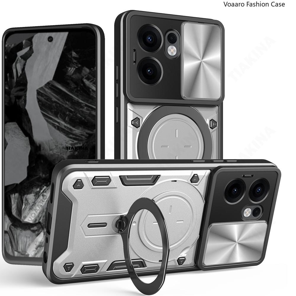 Slide Lens Push Window Armor Funda for OPPO Reno13 F Case for Reno12 Reno13 Reno 12 13 Pro F 5G Case Magnetic Ring Stand Cover