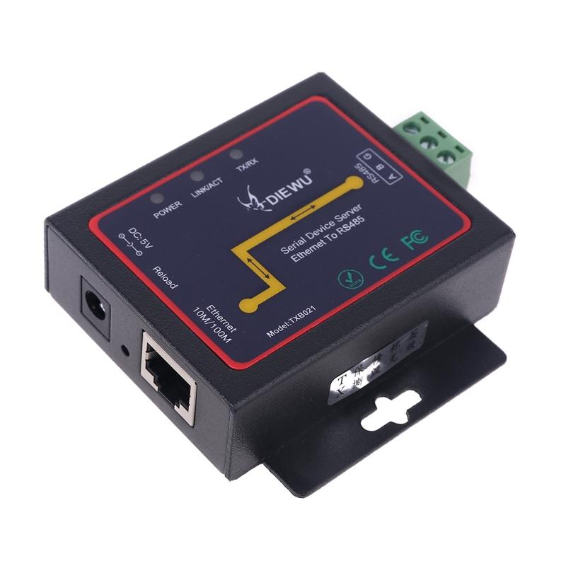 Serial Server RJ45 To RS485 LAN Ethernet Converter Module with Built-in Webpage US Plug Adapter