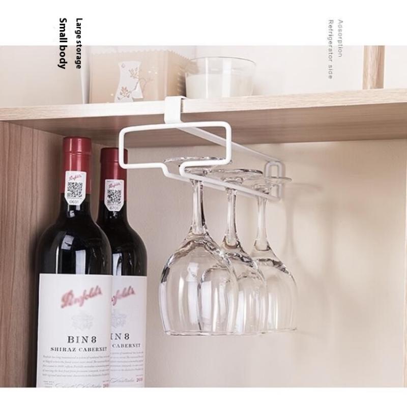 No Drilling Metal Wine Glass Holder - Stemware Rack For Under Cabinet Storage Kitchen Organization Kitchen/Bar Storage Supplies