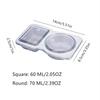 Plastic Double Compartment Condiment Container Transparent 14*8*2.5cm Double Condiment Containers with Lids Snack Container