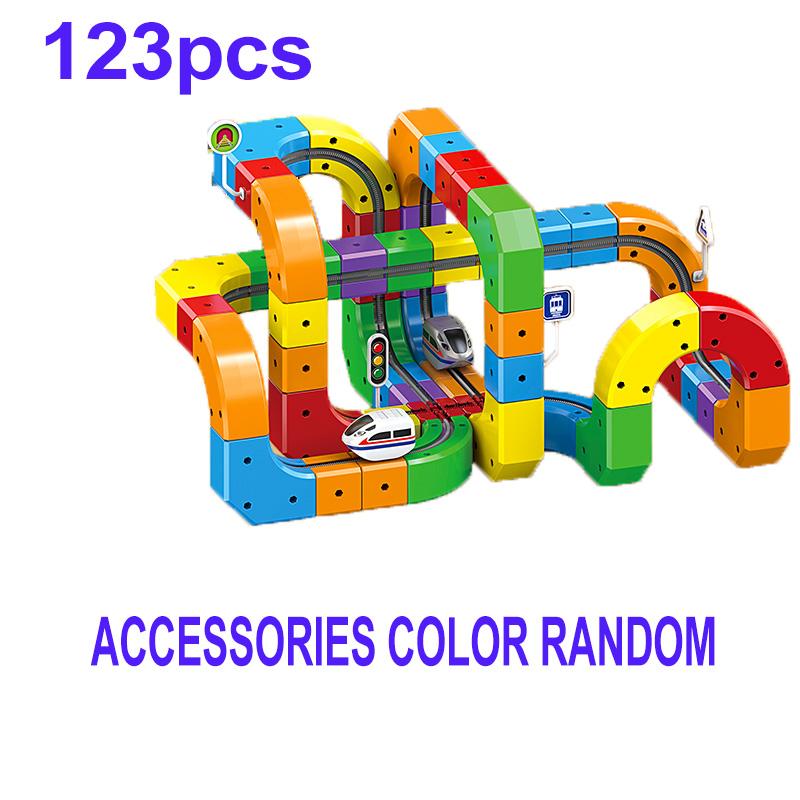 Kids Magnetic Rail Car Cube Toys Educational Toy DIY Building Blocks Magical Track Train Gravity Maze Toy Christmas Gifts