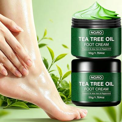 3 Stück Teebaumöl Fußcreme Feuchtigkeitsspendend für trockene, rissige Fersen Reparatur Nährender Fußpflegebalsam Vitamin E Aloe Vera Set