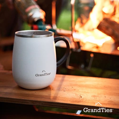 GRANDTIES Premium Vacuum Insulated Mug, 460ml, Available in 19 Colors, with Easy-Open Sliding Lid, Stainless Steel Double-Wall Vacuum Insulation, Keep