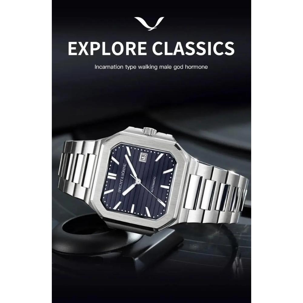 2025 Men's Classic Cubic Automatic Mechanical Watch 50M Waterproof Luminous Sapphire Crystal Reloj Hombre 41MM