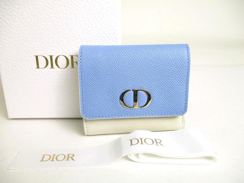 

Автентичний шкіряний гаманець Christian Dior Montaigne Light Blue Pearl White #a450 Refurbished
