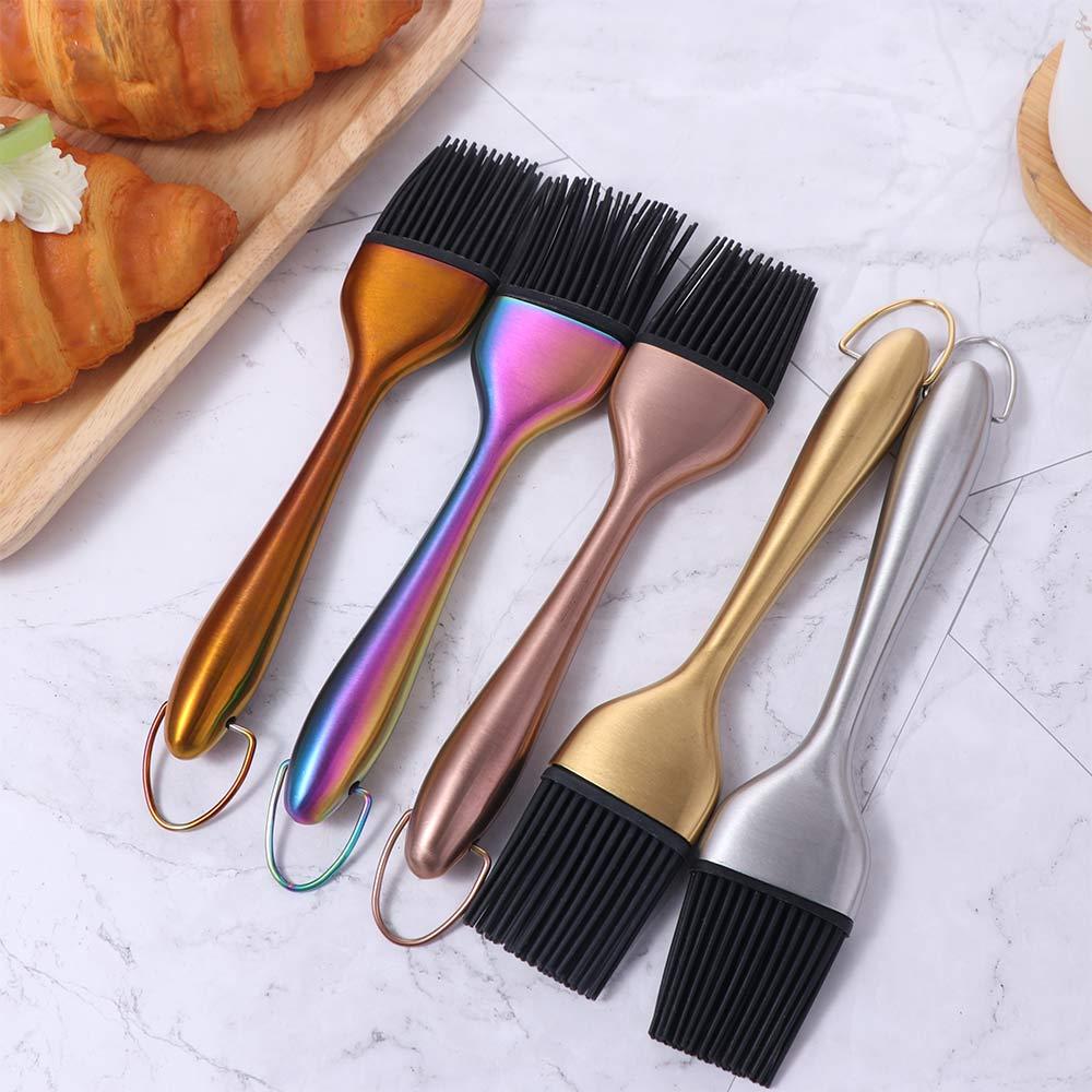 Hangable Stainless Steel Silicone Brush Removable Cooking Brushes Pastry Brushes  for Cake