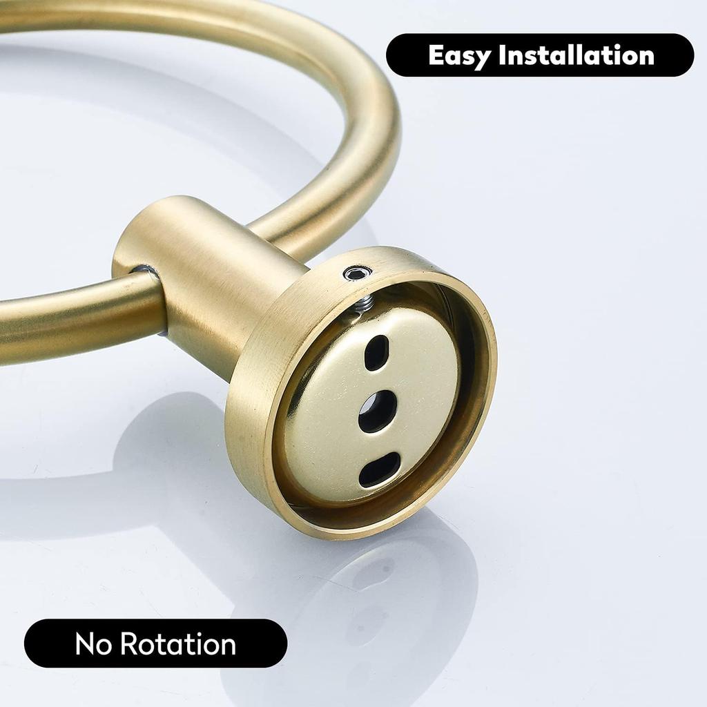 Toilet Paper Holder Towel Ring Brushed Gold Bathroom Hardware Hand Towel Holder Bathroom Accessories Set Wall Mount Stainless Steel 2 Pieces
