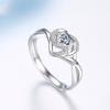 Cute Sterling Tone Plated Rings 'S Women Heart Cubic Zircon Stone Graceful Wedding Occasion Gathering Wedding Occasion Engagement Rings