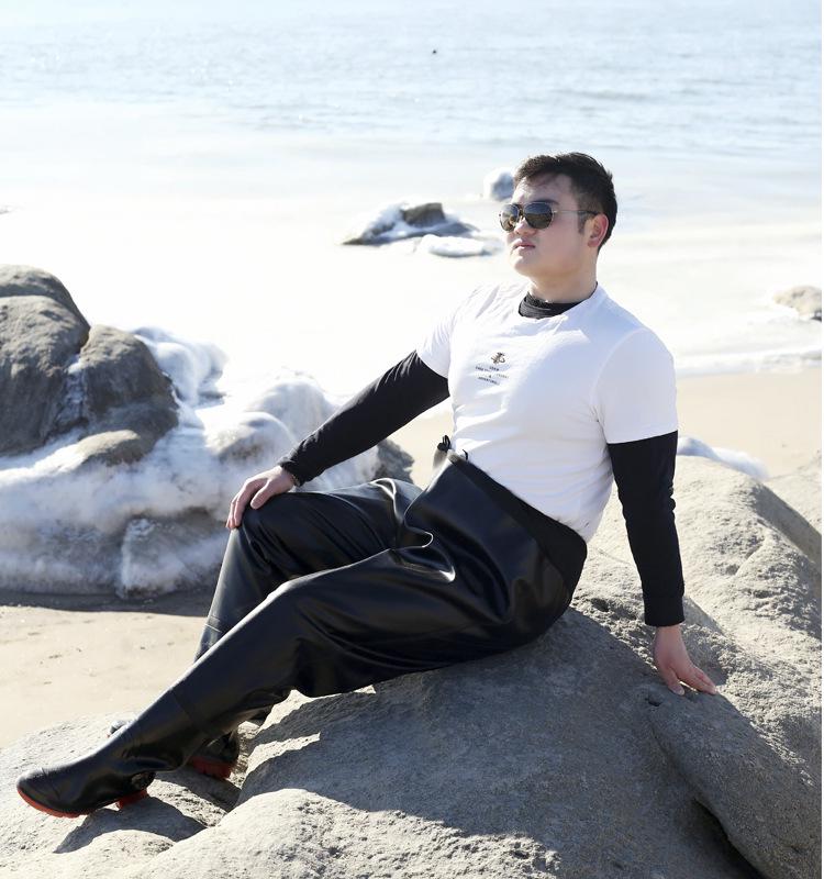 Insulated Waterproof Fleece-Lined Waders: Half-Body, Full-Body, Wear-Resistant Fishing Pants with Leather Reinforced Crotch