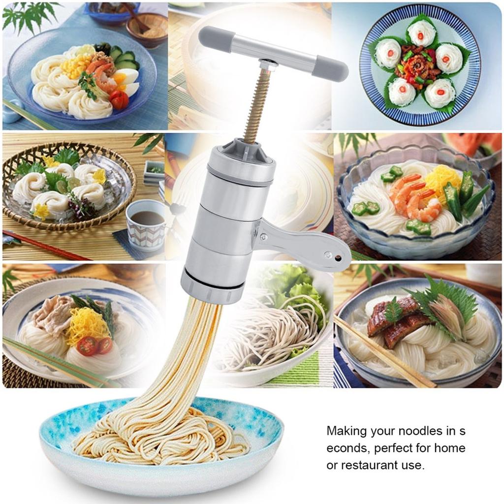 Haushalt Manuelle Edelstahl Nudelmaschine Nudelpresse Herstellungsmaschine mit 5 Formen