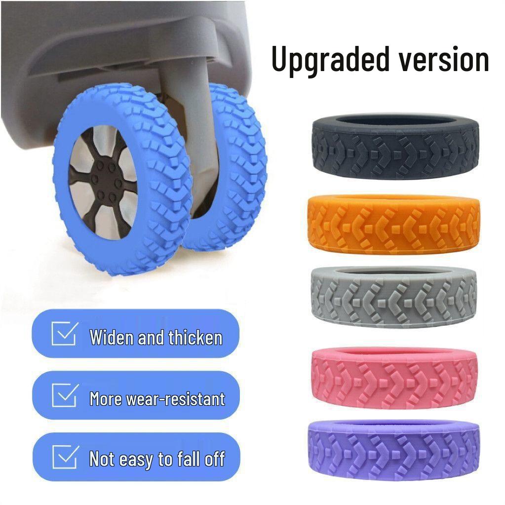 Silent Travel Suitcase Wheel Cover: Protective Silicone Replacement for Universal Luggage Rollers