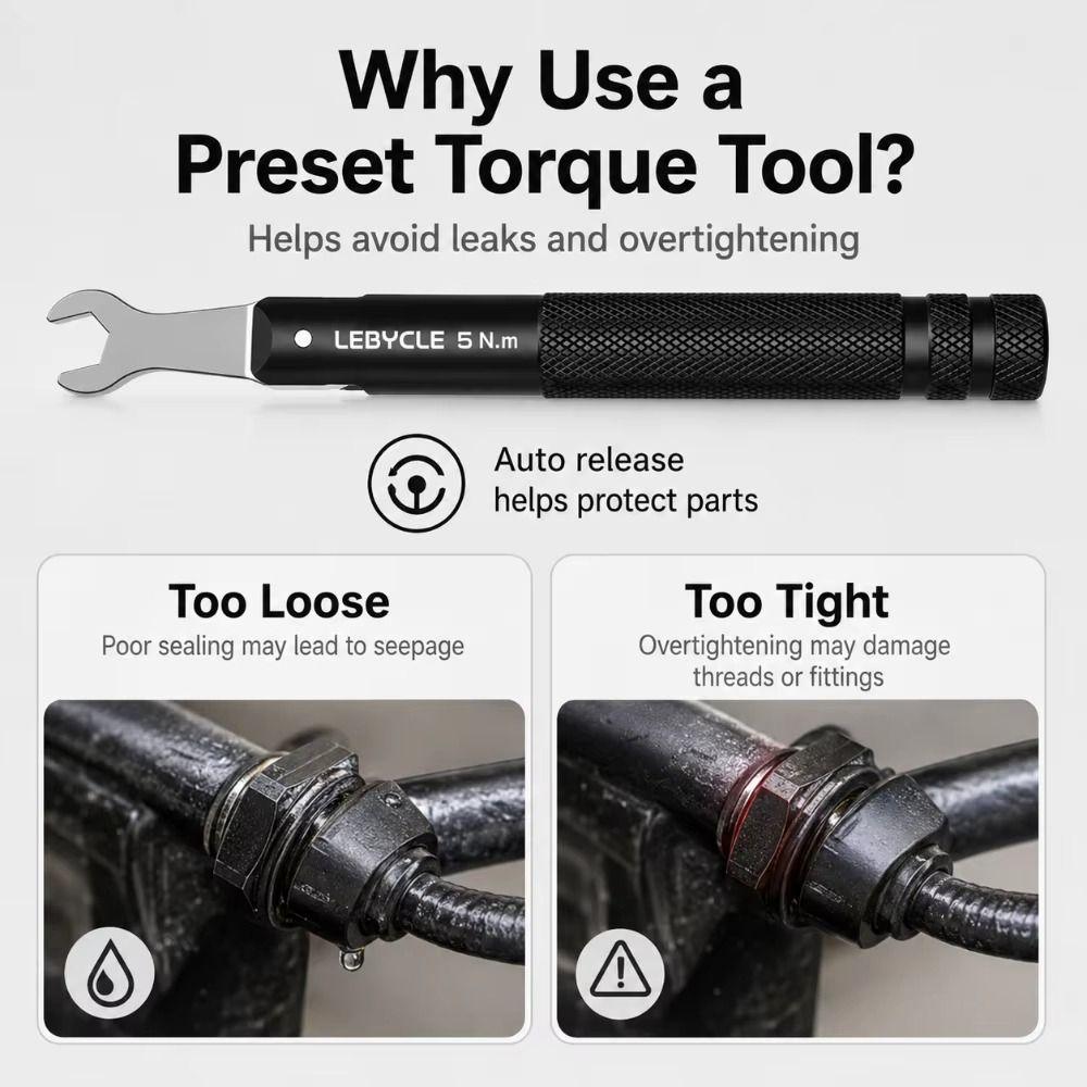 Hose Nut Bike Repair Tool 4/5/8Nm Preset Brake Hose Nut Spanner For Shimano Brakes