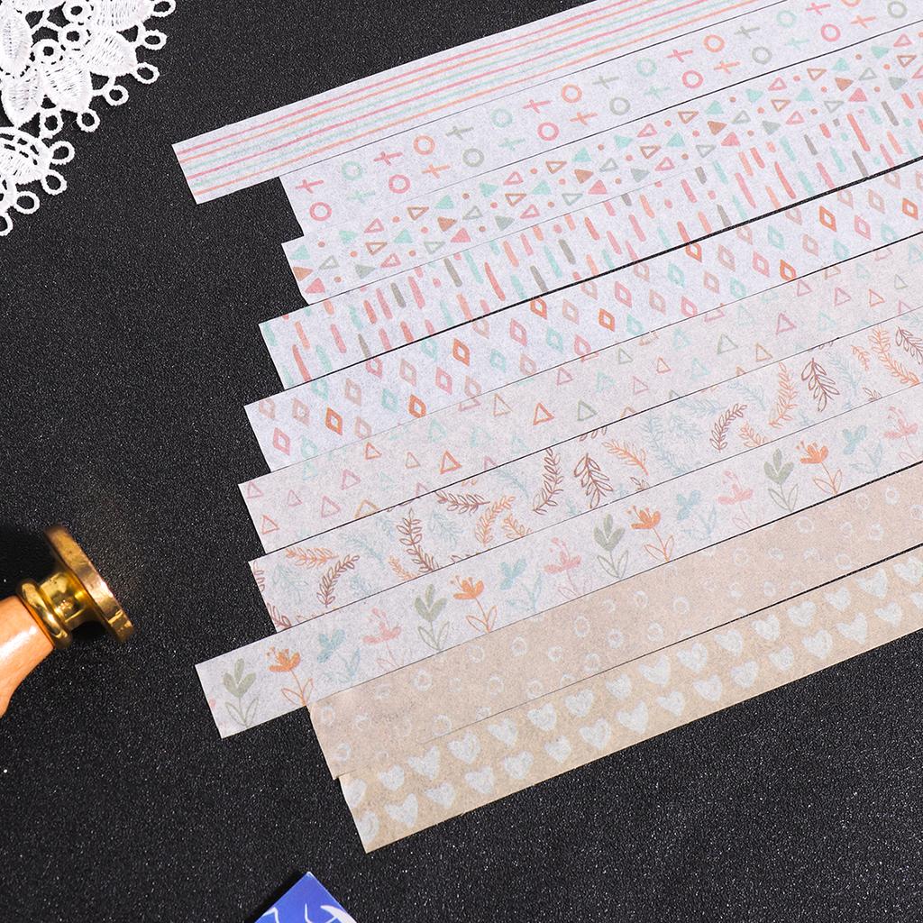 10 Rolls of Retro Floral Geometric Pattern Washi Tape, Journaling and Decorative Tape, DIY School Supplies, Beautiful Tape