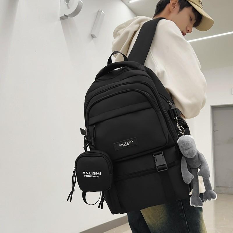 Letter Nylon Travel Backpack For Students With Antiload Burden And 15in Laptop Storage
