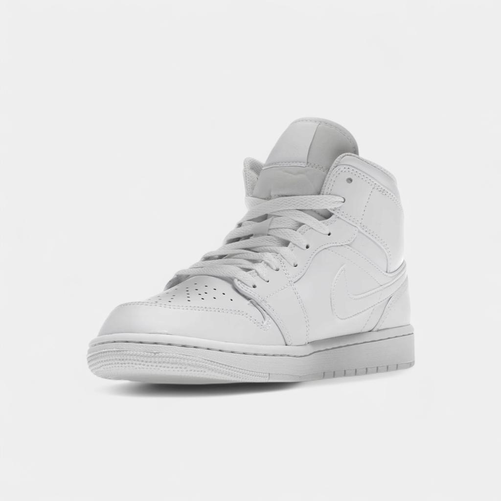 Jordan 1 Mid Triple White
