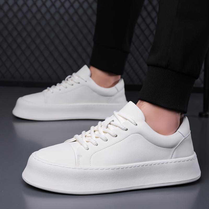 Fashion 2025 Genuine Leather Casual Sneakers Men “White Leather Sneakers Breathable Non-Slip with Cushioned Insole for Daily Wear