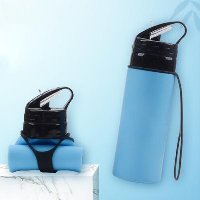 450ML Collapsible Water Bottle, Reuseable BPA Free Silicone Foldable Bottles Portable Hiking Cup For Outdoor Mountaineering Tour