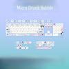 Micro Drunk Bubble Cherry Pbt Keycaps Cherry Theme Cute Pink Girl 129Keys Blue And White Double Spliced Keycaps