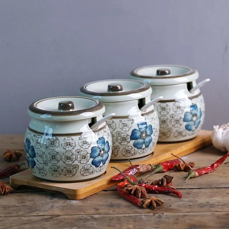 Japāņu Retro Keramikas Garšvielu Trauks Mājas