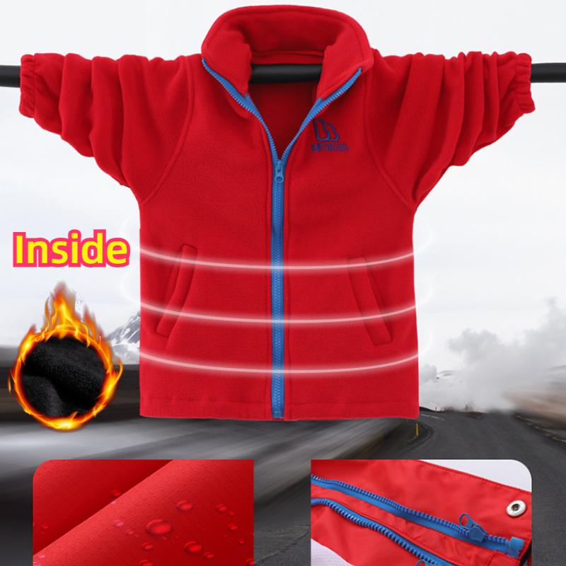 Boys' Autumn and Winter Jackets Children's Big Children's Plus Velvet Thickened Jackets Detachable Three-in-one Autumn Clothes