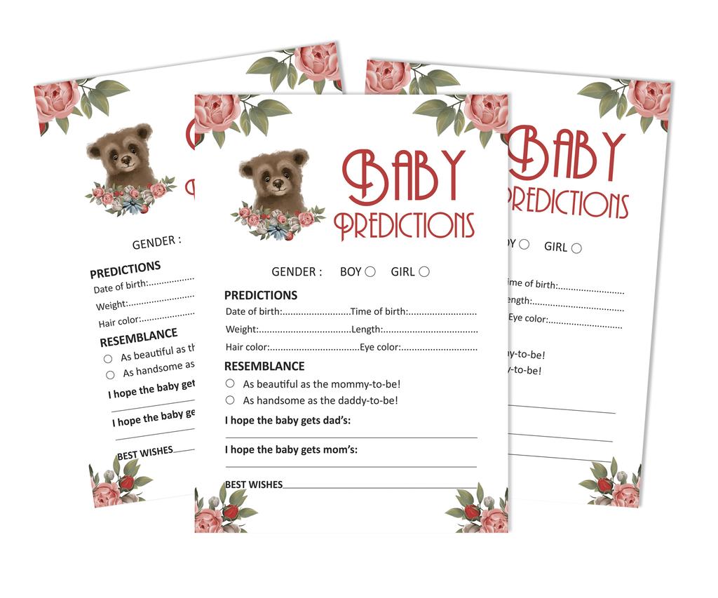 Inkdotpot Baby Shower Game Set Of 50 BabyA  AlphabetA  ABCA  Game Bear Jungle Animals Party
