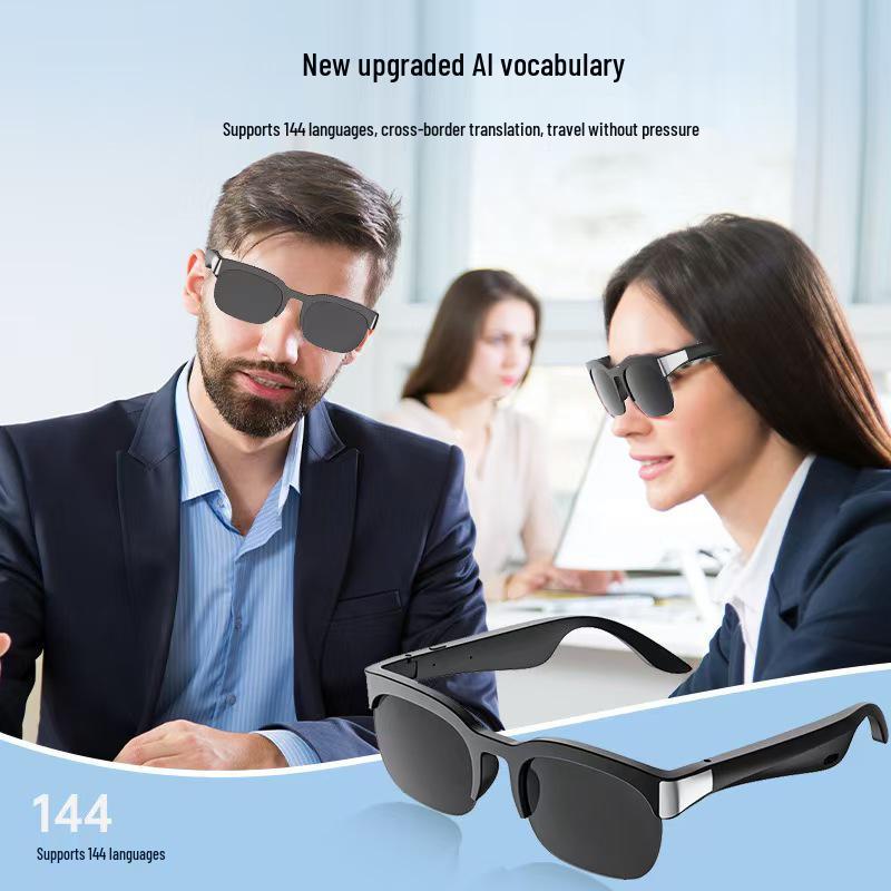 AI Smart Audio Glasses: Bluetooth 6.0, Cycling, Photochromic, Anti-Blue Light Headphones for Travel
