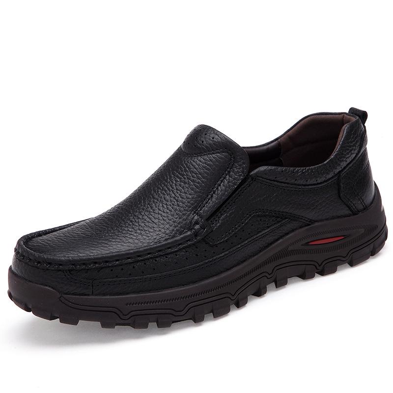 Men's Leather Shoes Leather Casual Shoes Business Sleeve Large Size Men's Shoes Platform Winter 46 47 48 Size Soft Sole