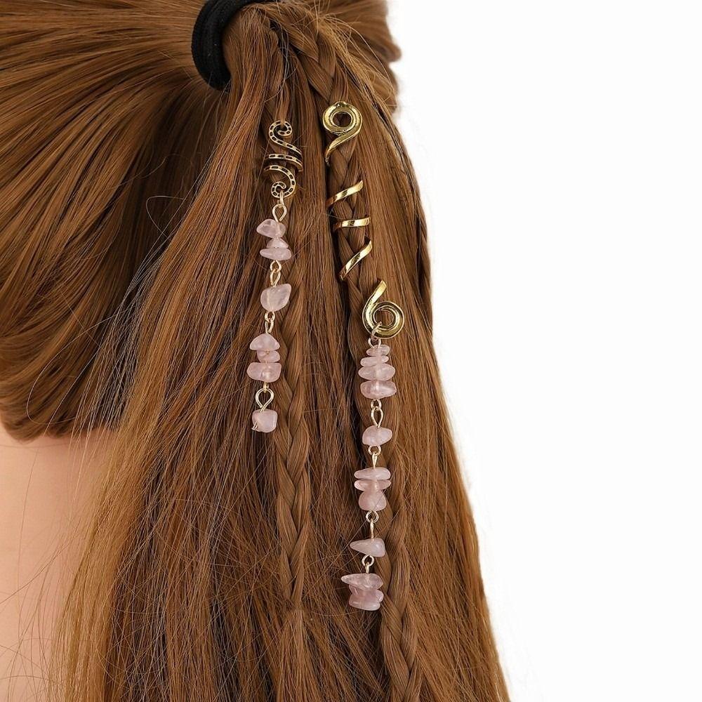 2Pcs/Set Vintage Ethnic Style Spiral Dreadlock Hair Clip Pendant Hair Loop  Women Dreadlock Styling