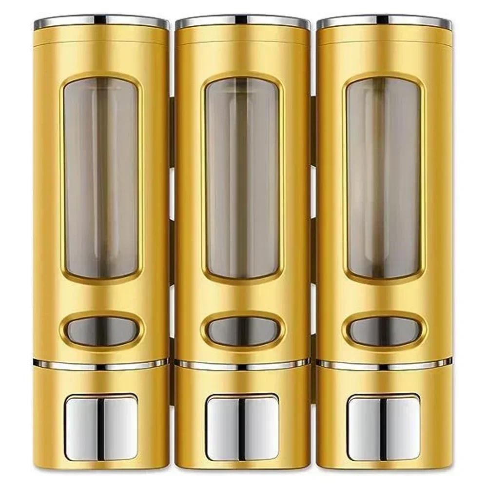 Bathroom Electroplating Bathroom Soap Dispenser Hotel Soap Dispenser Convenient Large Capacity Transparent Design