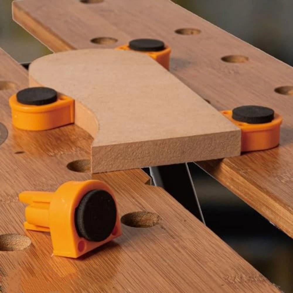 Clamp Set 19mm 20mm Workbench Peg Anti-Slip Practical Tool Bench Clamp EVA Rubber Precision Limit Block DIY