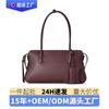 Large Capacity Tote Women's Bag Niche Commuting Headlayer Cowhide Handbag Underarm Genuine Leather Retro Single Shoulder