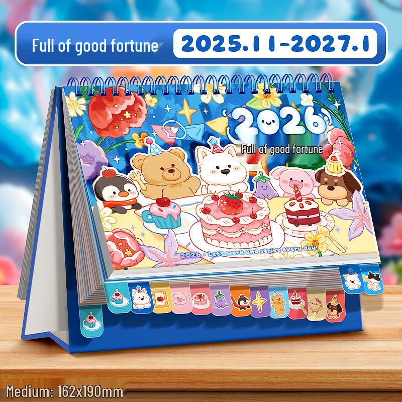 2026 Capybara Cartoon Student Desktop Calendar & Decompression Card