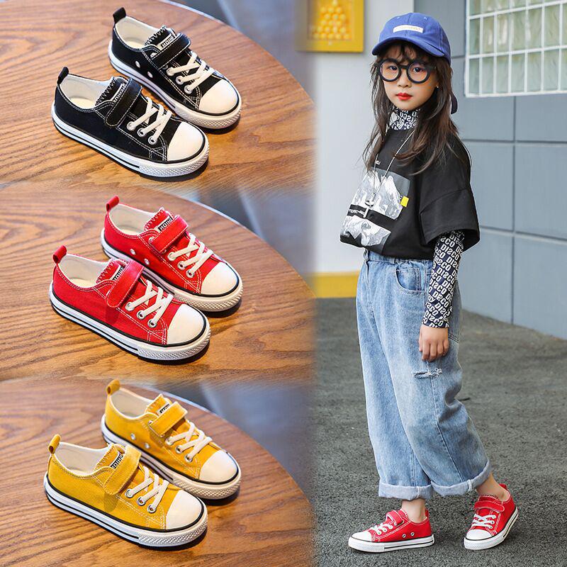 2023 Weiße Canvas-Klettschuhe für Jungen und Mädchen – Trendy Student Board Sneakers