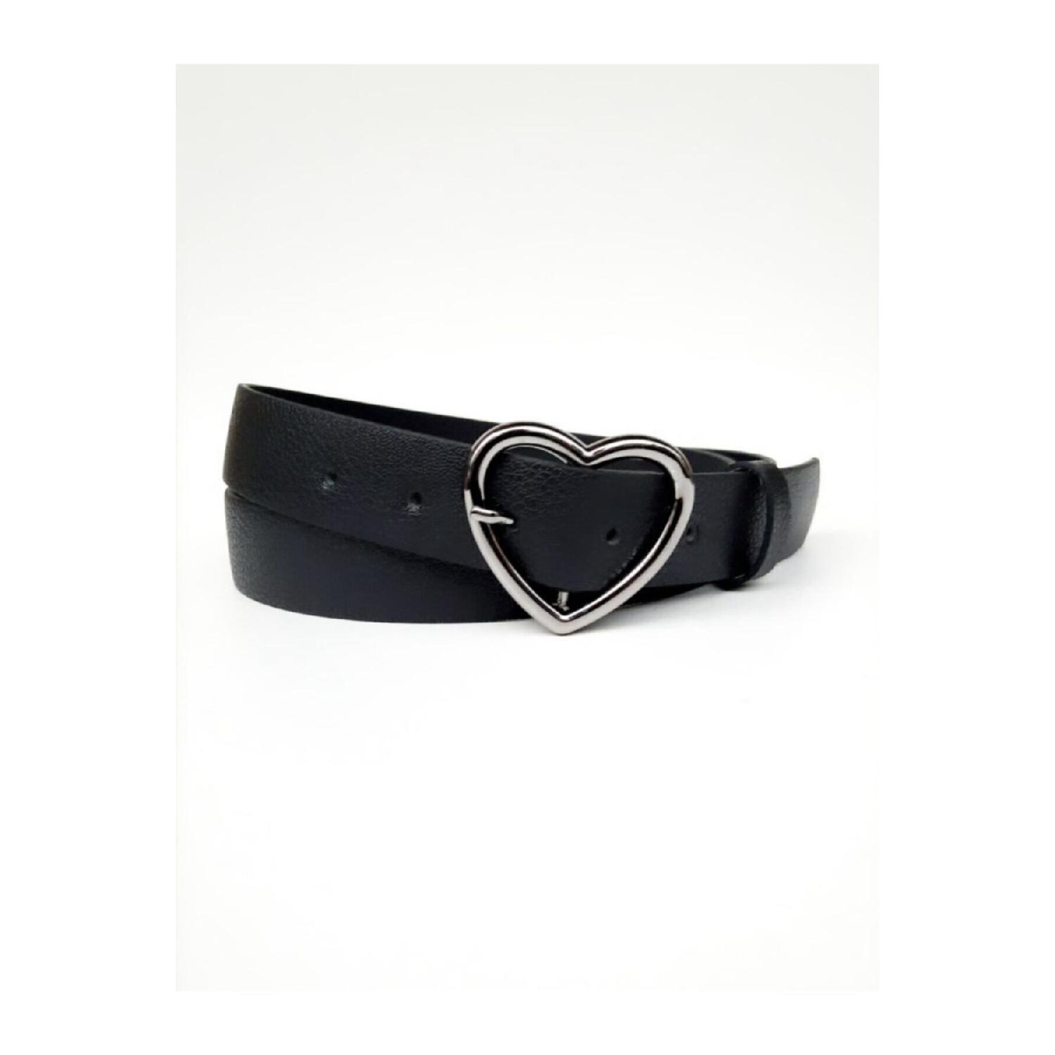

Women s Black Belt With Heart Buckle XS чорний