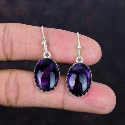 Pendientes de amatista estrella joyería hecha a mano pendientes de plata de ley 925 joyería de amatista estrella natural pendientes colgantes regalos de aniversario