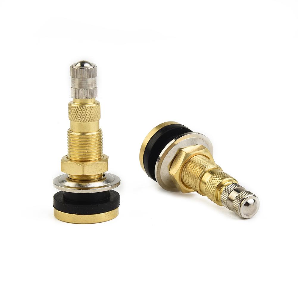 TR618A Tractor Air Liquid Tubeless Tire Brass Valve Stem, Pack of 2, Compatible with 0 625 Valve Hole Diameter